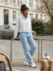 Dresowa bluza half-zip z cyrkoniami - szary. Szare bluzy damskie Sinsay, l, bez wzorów, z dresówki, bez kaptura. Za 49.99 zł.