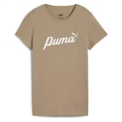 Koszulka sportowa damska Puma Script Tee. Brązowe koszulki sportowe damskie Puma, xs, bez wzorów, bez kołnierzyka, bez ramiączek. Za 168.00 zł.