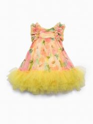 Abel & Lula Sukienka elegancka 5040 Żółty Regular Fit. Żółte sukienki dla dziewczynek Abel & Lula, bez wzorów, z syntetyku, eleganckie, bez ramiączek. Za 419.99 zł.