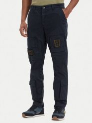 Aeronautica Militare Spodnie cargo Iconic Anti-G 261PA1387UCT01493 Granatowy Regular Fit. Niebieskie spodnie materiałowe męskie Aeronautica Militare, m, bez wzorów, z bawełny. Za 1,189.00 zł.