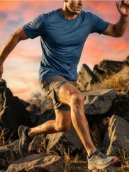 Koszulka regular fit - niebieski. Niebieskie koszulki sportowe męskie Sinsay, l, bez wzorów, bez kołnierzyka, bez ramiączek. Za 19.99 zł.