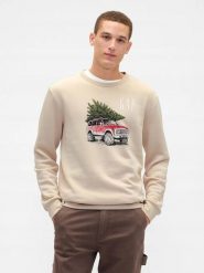BLUZA MĘSKA ŚWIĄTECZNA GAP BEZ KAPTURA NA PREZENT 645634 KOLOR BRĄZOWY. Brązowe bluzy męskie GAP, l, bez wzorów, z bawełny, bez kaptura, do biegania. Za 138.98 zł.
