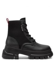 Tommy Jeans Trapery Tjw Chunky Lace Up Boot Mix Mat EN0EN02554 Czarny. Czarne śniegowce i trapery damskie Tommy Jeans, z jeansu. Za 599.99 zł.