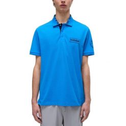 NAPAPIJRI E AMUNDSEN Niebieski. Niebieskie koszulki polo męskie Napapijri, m, bez wzorów, z tkaniny, bez ramiączek. Za 358.99 zł.
