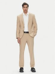 HUGO Garnitur Henry/Getlin232X 50530116 Beżowy Slim Fit. Brązowe garnitury męskie Hugo, bez wzorów, z syntetyku. Za 1,259.00 zł.