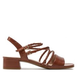 Sandały Caprice. Brązowe sandały damskie Caprice, bez wzorów, bez obcasa, na płaskiej podeszwie, bez zapięcia. Za 299.99 zł.