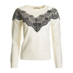 Desigual Sweter Damski Saruka S Kremowy. Białe swetry damskie Desigual. W wyprzedaży za 259.00 zł.