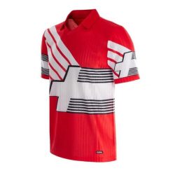 Szwajcaria 1990 - 92 - Koszulka Piłkarska Retro - Czerwona – COPA Football. Czerwone koszulki sportowe męskie COPA FOOTBALL, xs, bez wzorów, z materiału, bez kołnierzyka, bez ramiączek, do piłki nożnej. Za 257.90 zł.