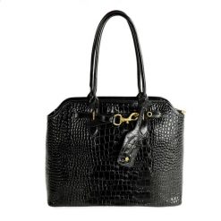 Duża torba shopper FL57 ARLA czarna. Czarne torebki shopper damskie bez wzorów, z materiału, eleganckie, duże, z tłoczeniem, bez dodatków. Za 436.99 zł.