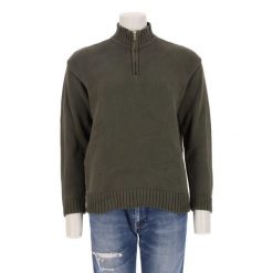 Damski sweter khaki. Zielone swetry damskie Ralph Lauren, bez wzorów, sportowe, bez kołnierzyka, bez ramiączek, bez kaptura. Za 127.76 zł.