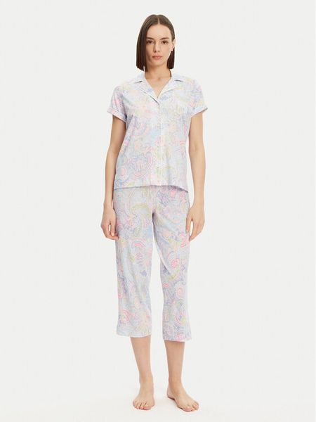 LAUREN RALPH LAUREN Piżama ILN92421 Niebieski Regular Fit. Niebieskie piżamy damskie Lauren Ralph Lauren, s, bez wzorów, z bawełny, bez ramiączek. Za 327.99 zł.