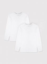 PAKO LORENTE – Męski longsleeve w białym kolorze, dwupak. Białe bluzki z długim rękawem męskie Pako Lorente, m, bez wzorów, z bawełny, bez kołnierzyka. Za 199.99 zł.