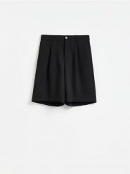 Szorty wide leg - czarny. Czarne szorty męskie Reserved, l, bez wzorów, z tkaniny. Za 139.99 zł.