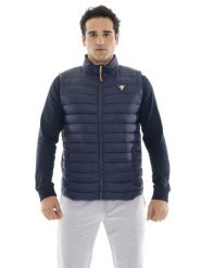 Bluza z pełny zamek błyskawiczny na co dzień. Niebieskie bluzy sportowe męskie LEONE 1947 APPAREL, s, bez wzorów, bez kaptura, na fitness i siłownię. Za 383.11 zł.