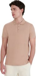 Koszulka męska polo 4F M407 beżowa 4FWSS25TPTSM407 83S L. Brązowe koszulki polo męskie 4f, l, bez wzorów, bez ramiączek. Za 68.99 zł.