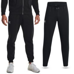 Spodnie dresowe męskie UNDER ARMOUR Essential Fleece joggery. Czarne szorty męskie Under Armour, m, bez wzorów, z dresówki. Za 229.99 zł.