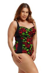 Strój do pływania z miseczkami FUNKITA Black Rose - Ruched. Czarne kostiumy jednoczęściowe damskie FUNKITA, l, bez wzorów, z elastanu, klasyczne, do pływania. Za 269.00 zł.