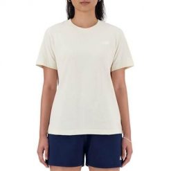 Koszulka sportowa damska New Balance WT41509LIN. Białe koszulki sportowe damskie New Balance, l, bez wzorów, bez kołnierzyka, bez ramiączek. Za 174.00 zł.