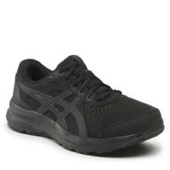 Buty do biegania Asics. Czarne obuwie sportowe damskie Asics, bez wzorów, do biegania. Za 189.99 zł.