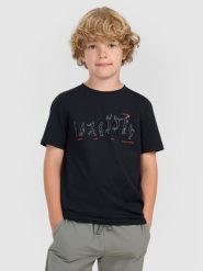 4F T-shirt regular z nadrukiem chłopięcy - czarny 134 (8-9 lat). Czarne t-shirty dla chłopców 4f, bez wzorów, z bawełny, bez ramiączek. W wyprzedaży za 39.99 zł.