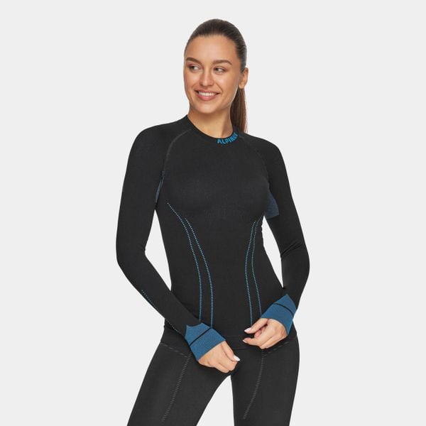 Bluza termoaktywna trekkingowa damska Alpinus Tactical Base Layer. Czarne bluzy damskie Alpinus, xl, bez wzorów, z elastanu, bez kaptura. Za 297.08 zł.