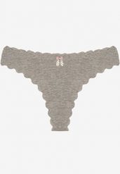 Szare Prążkowane Majtki Stringi z Bawełny Ilweda. Szare stringi damskie Renee, l, bez wzorów, z bawełny. Za 4.99 zł.