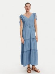 Pepe Jeans Sukienka codzienna Effie PL953664 Niebieski Loose Fit. Niebieskie sukienki damskie Pepe Jeans, na co dzień, m, bez wzorów, z jeansu, bez kołnierzyka, bez ramiączek, proste. Za 299.99 zł.