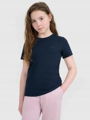 T-SHIRT DZIEWCZĘCY 4F KOSZULKA DZIECIĘCA 140. Niebieskie t-shirty i topy dla dziewczynek 4f, bez wzorów, z bawełny, bez ramiączek. Za 29.99 zł.