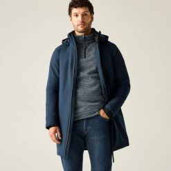 Męska wodoodporna kurtka izolowana Merzen. Niebieskie kurtki męskie Regatta, l, bez wzorów, z materiału, eleganckie, z kapturem. Za 448.50 zł.