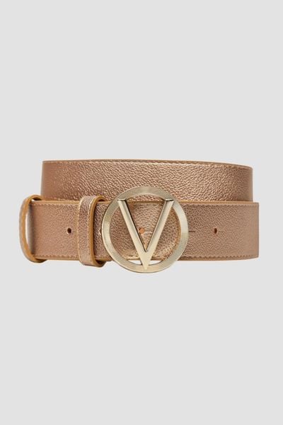 VALENTINO Złoty pasek damski Hampton, Rozmiar S. Żółte paski damskie Valentino by Mario Valentino, bez wzorów. W wyprzedaży za 135.99 zł.