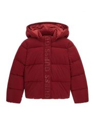 Guess Kurtka zimowa J6BL02 W3993 Czerwony ciemny Regular Fit. Czerwone buty zimowe dziewczęce Guess, na zimę, z aplikacjami, z syntetyku, bez kaptura. Za 394.99 zł.