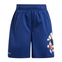 Szorty Adidas X Disney Mickey & Friends Swim 5 Inch. Białe spodenki dla dziewczynek Adidas, bez wzorów, z materiału, sportowe. Za 159.00 zł.