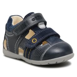 Sandały Geox. Niebieskie sandały chłopięce Geox, bez zapięcia. Za 139.99 zł.