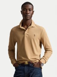 Polo Ralph Lauren Polo 710955081500 Beżowy ciemny Slim Fit. Brązowe koszulki polo męskie Polo Ralph Lauren, l, bez wzorów, z bawełny, bez ramiączek. Za 543.99 zł.