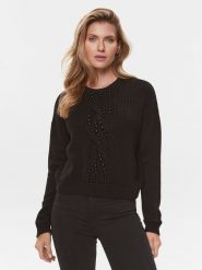 Liu Jo Sweter MF3005 MA51I Czarny Regular Fit. Czarne swetry damskie Liu Jo, s, bez wzorów, z syntetyku, bez kołnierzyka, bez ramiączek, bez kaptura. Za 699.99 zł.