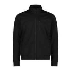 Lekka softshellowa kurtka w żakardzie CMP. Czarne kurtki męskie CMP, na jesień, m, bez wzorów, z materiału, bez kaptura. Za 387.05 zł.