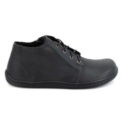 Olivier Buty damskie skórzane Barefoot lekko ocieplone za kostkę z zamkiem 787 szare. Szare półbuty damskie bez wzorów, ze skóry, bez obcasa, na płaskiej podeszwie, bez zapięcia. Za 499.18 zł.