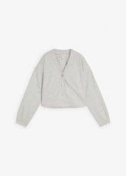 Bluza rozpinana z mieszanki wiskozy. Szare bluzy damskie bonprix, bez wzorów, z wiskozy, bez kaptura. Za 99.99 zł.