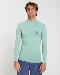 Męska koszulka STREAMLINE z ochroną UV i długimi rękawami. Zielone koszulki sportowe męskie Rip Curl, m, bez wzorów, z elastanu, bez kołnierzyka, bez ramiączek, do pływania. Za 159.53 zł.
