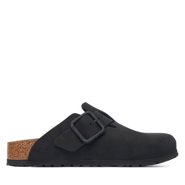 Klapki Birkenstock. Czarne klapki damskie Birkenstock, bez wzorów, bez obcasa. Za 779.99 zł.