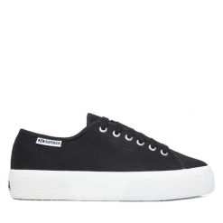 Tenisówki Superga. Czarne trampki i tenisówki damskie Superga, bez wzorów, bez zapięcia. Za 299.99 zł.