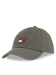 Tommy Jeans Czapka z daszkiem Tjm Heritage Cap AM0AM12020 Zielony. Zielone rękawiczki męskie Tommy Jeans, bez wzorów, z bawełny. Za 99.99 zł.