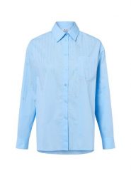 Liu Jo Collection bluzka koszulowa Kobiety Bawełna niebieski, 40. Niebieskie bluzki damskie Liu Jo Collection, bez wzorów, z bawełny, bez kołnierzyka, bez ramiączek. Za 429.95 zł.