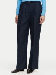 Tommy Hilfiger Spodnie materiałowe WW0WW48884 Granatowy Wide Leg. Niebieskie spodnie materiałowe damskie Tommy Hilfiger, bez wzorów, z bawełny. Za 699.99 zł.