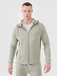4F Bluza treningowa szybkoschnąca męska - khaki 3XL. Brązowe bluzy męskie 4f, m, bez wzorów, z dzianiny, z kapturem, do biegania. W wyprzedaży za 159.99 zł.