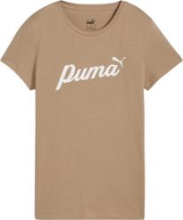 Koszulka sportowa damska Puma ESS Script. Białe koszulki sportowe damskie Puma, m, bez wzorów, z bawełny, bez kołnierzyka, bez ramiączek. Za 93.99 zł.