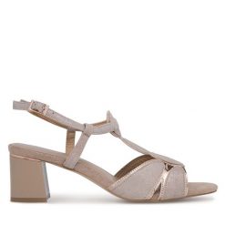 Sandały Lasocki. Brązowe klapki damskie Lasocki, bez wzorów, bez obcasa, na słupku, bez zapięcia. Za 229.99 zł.