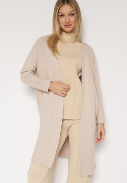Beżowy Klasyczny Niezapinany Kardigan Elitusa. Brązowe kardigany damskie Born2be, uniwersalny, bez wzorów, z jeansu, klasyczne. Za 119.99 zł.