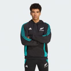 Bluza z kapturem All Blacks. Czarne bluzy męskie Adidas, s, bez wzorów, z dresówki, z kapturem, na fitness i siłownię. W wyprzedaży za 194.35 zł.
