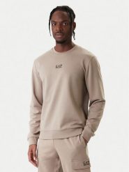 EA7 Emporio Armani Bluza 8NPM30 PJVRZ U6167 Beżowy Regular Fit. Brązowe bluzy męskie EA7 Emporio Armani, m, bez wzorów, z bawełny, bez kaptura. Za 409.99 zł.